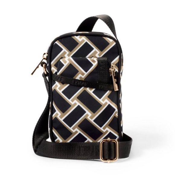 DVF for Target Cellphone Holder Crossbody Bag Vintage Weave Neutral - Picture 2 of 9